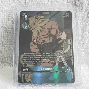 3/$25 Mint Leomon Digimon Holo Card EX2-017 SR by Bandai!!